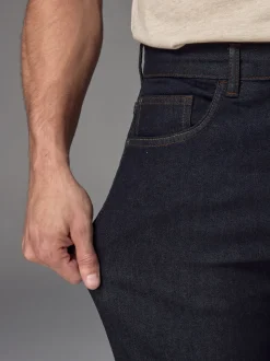 Blue Indigo Rinse Regular Tapered Fit Classic Stretch Jeans