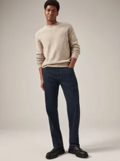 Blue Indigo Rinse Single Straight Fit Classic Stretch Jeans