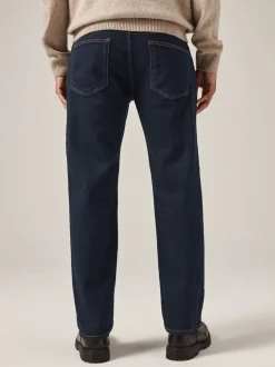 Blue Indigo Rinse Single Straight Fit Classic Stretch Jeans