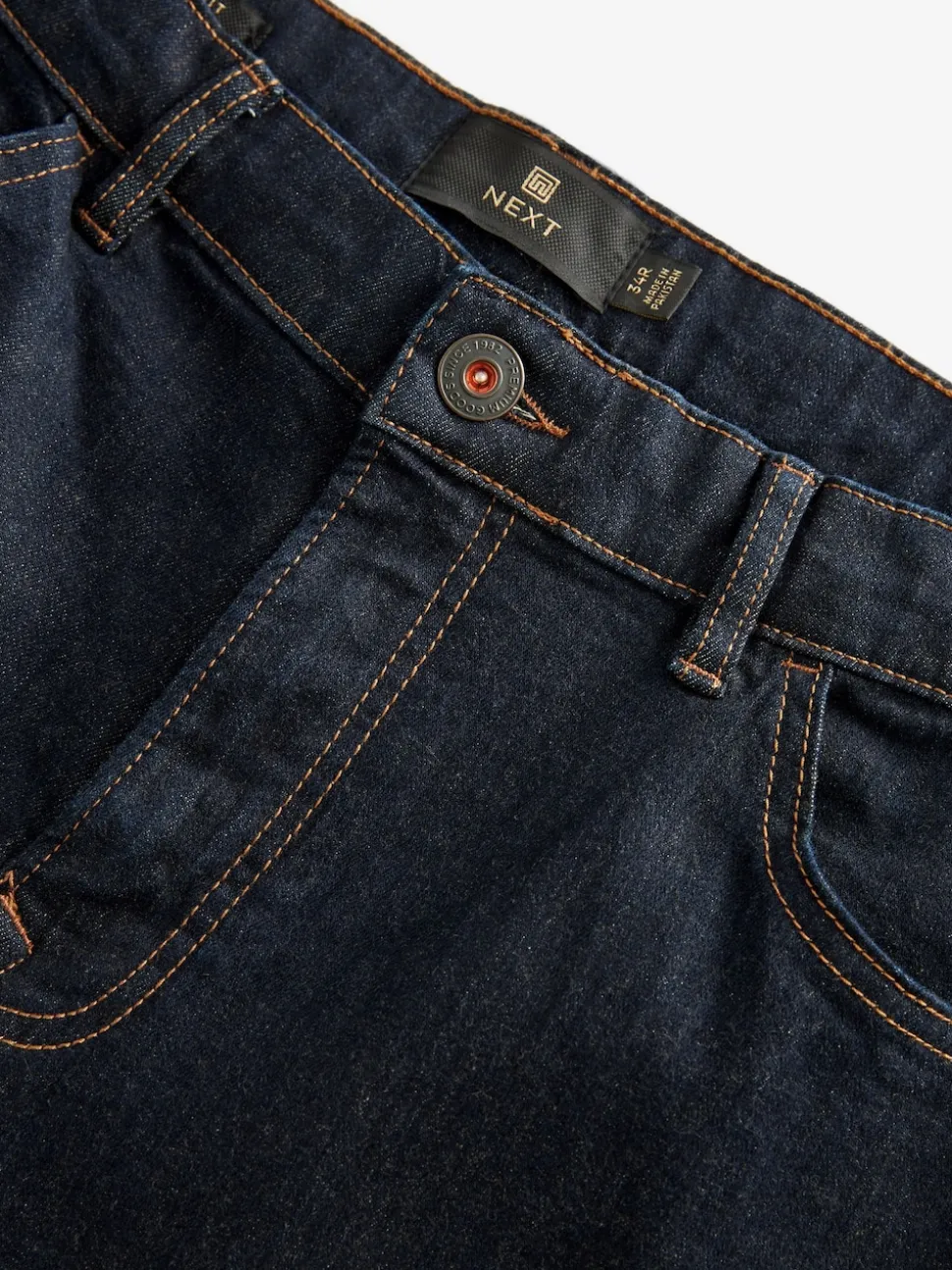 Blue Indigo Rinse Single Straight Fit Classic Stretch Jeans