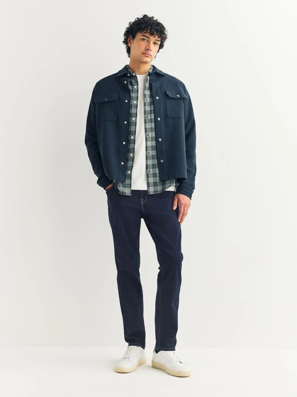 Blue Indigo Rinse Single Slim Fit Classic Stretch Jeans