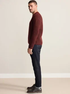 Blue Indigo Rinse Slim Fit Signature Selvedge Denim Jeans