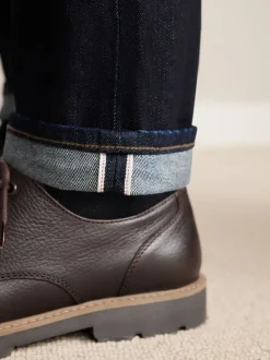 Blue Indigo Rinse Slim Fit Signature Selvedge Denim Jeans
