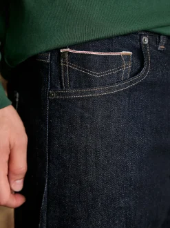 Blue Indigo Rinse Straight Fit Signature Selvedge Denim Jeans