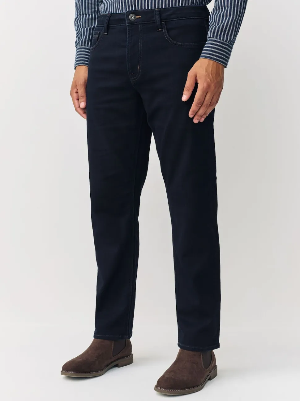 Blue Indigo Rinse Straight Fit Comfort Stretch Jeans
