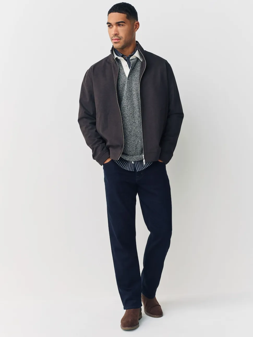 Blue Indigo Rinse Straight Fit Comfort Stretch Jeans