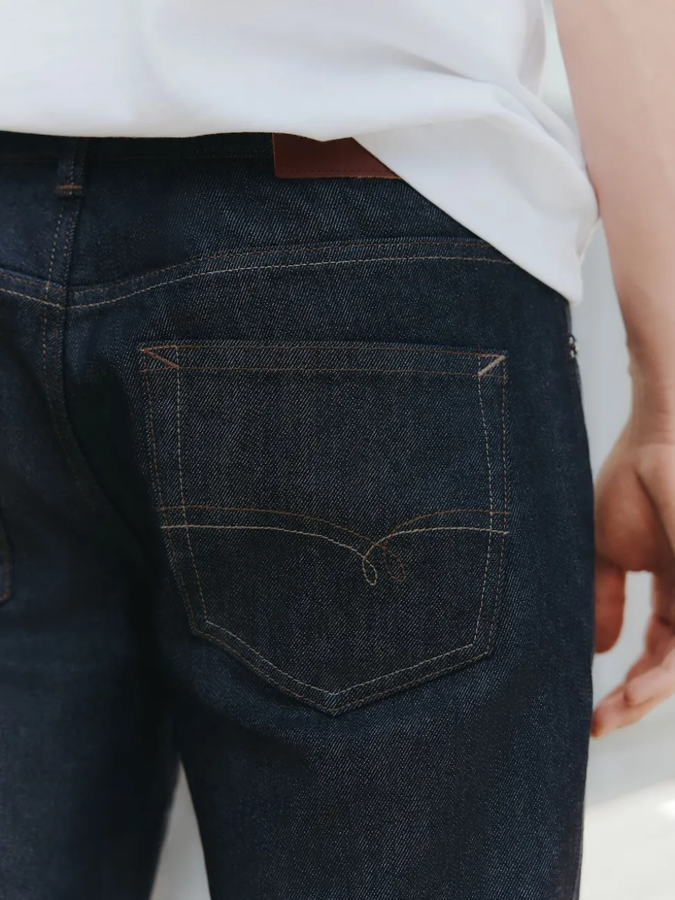 Blue Indigo Rinse Straight Fit Signature Brushed Cosy Check Denim Jeans