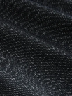 Blue Indigo Rinse Straight Fit Signature Brushed Cosy Check Denim Jeans