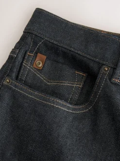 Blue Indigo Rinse Straight Fit Signature Brushed Cosy Check Denim Jeans