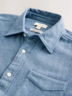 Blue Italian Fabric Soft Touch Signature Long Sleeve Shirt
