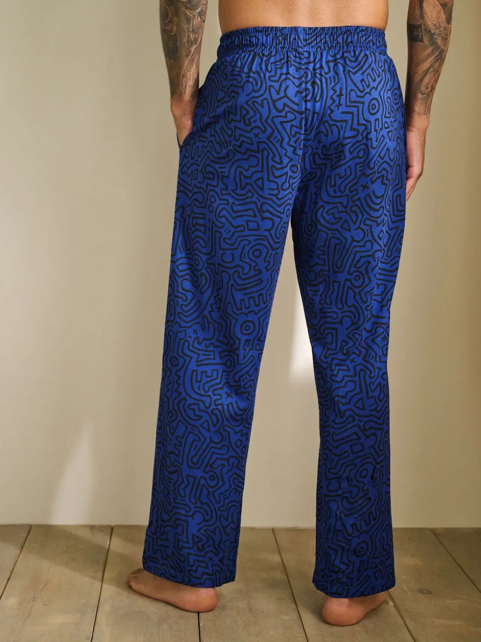 Blue Keith Haring Printed Jersey Pyjama Bottoms