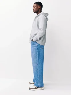 Blue Light Baggy Fit Vintage Wash Denim Jeans