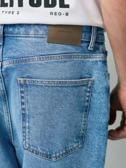Blue Light Baggy Fit Vintage Wash Denim Jeans