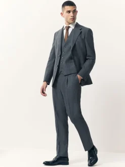 Blue Merino Wool Blend Suit Waistcoat