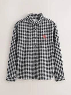 Blue Micro Check Long Sleeve Shirt