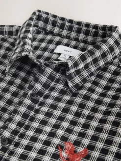 Blue Micro Check Long Sleeve Shirt