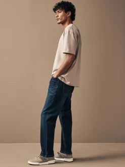 Blue Mid Indigo Straight Fit Motionflex Jeans