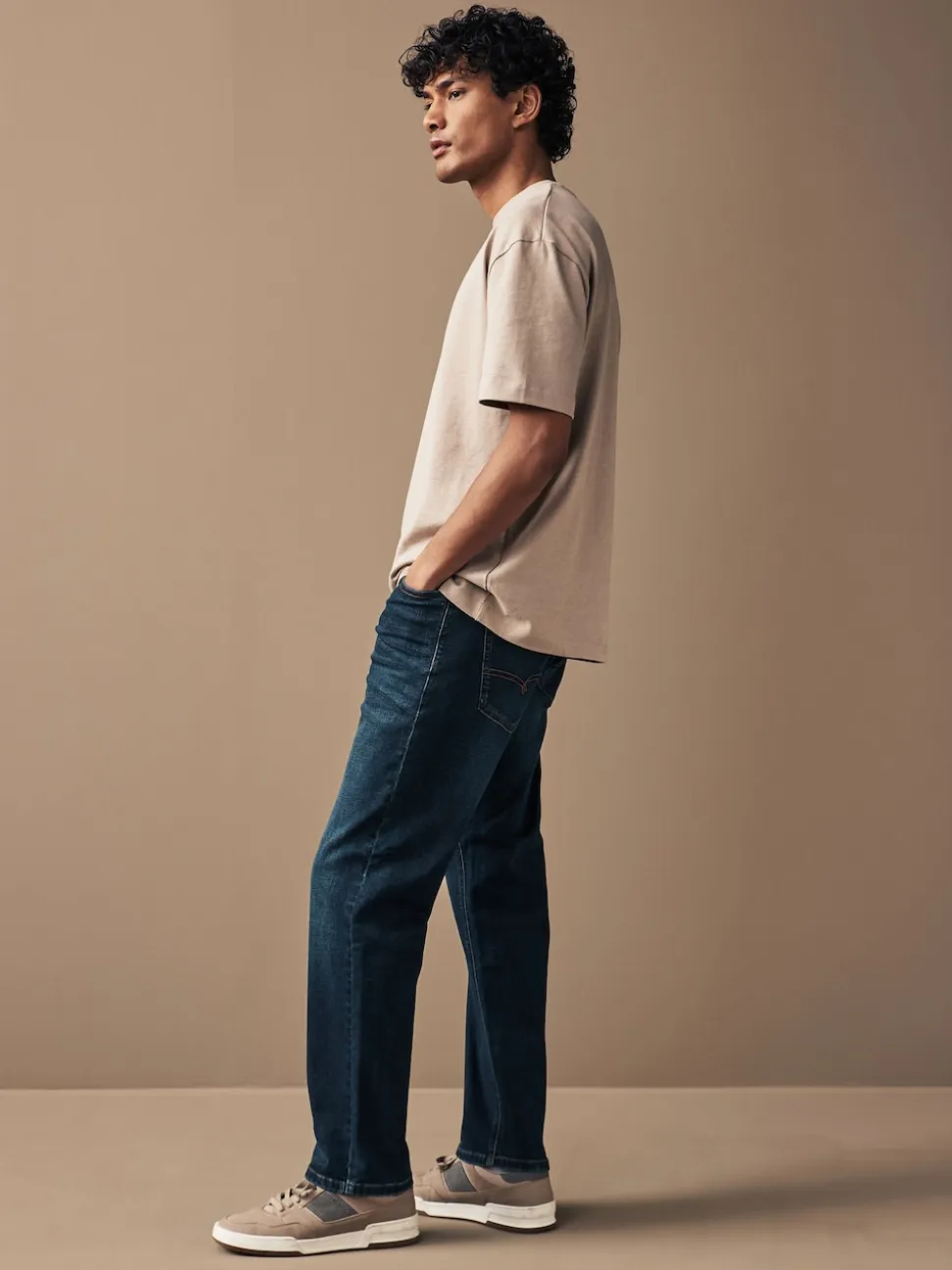 Blue Mid Indigo Straight Fit Motionflex Jeans