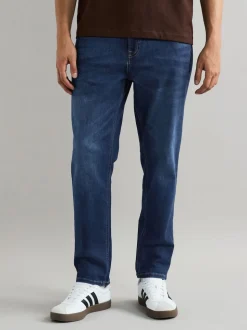 Blue Mid Regular Tapered Fit Classic Stretch Jeans