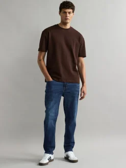 Blue Mid Regular Tapered Fit Classic Stretch Jeans