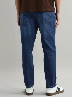 Blue Mid Regular Tapered Fit Classic Stretch Jeans