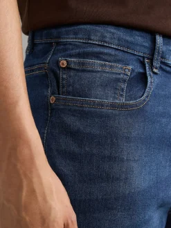 Blue Mid Regular Tapered Fit Classic Stretch Jeans