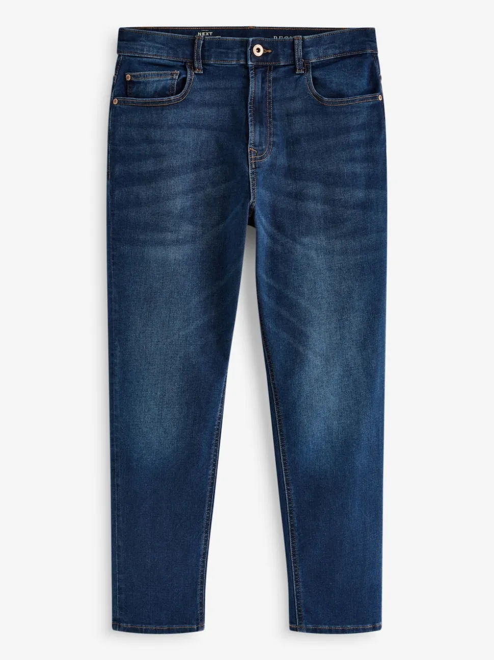 Blue Mid Regular Tapered Fit Classic Stretch Jeans