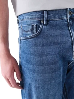 Blue Mid Regular Tapered Fit Motionflex Jeans