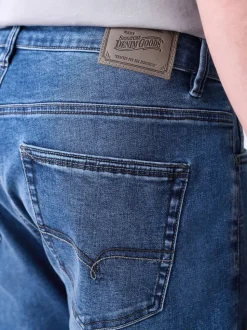 Blue Mid Regular Tapered Fit Motionflex Jeans