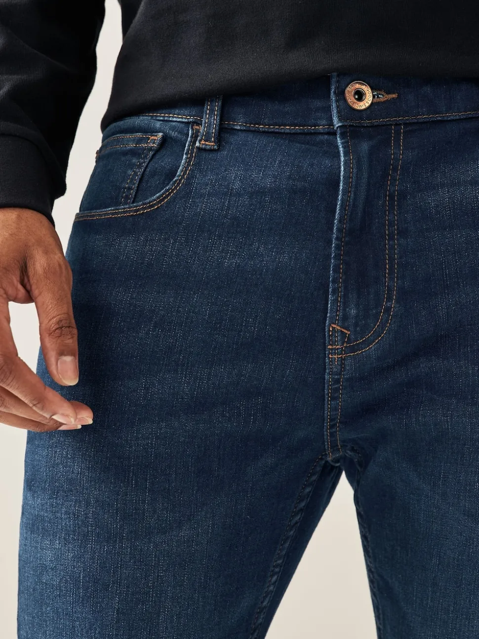 Blue Mid Single Skinny Fit Classic Stretch Jeans