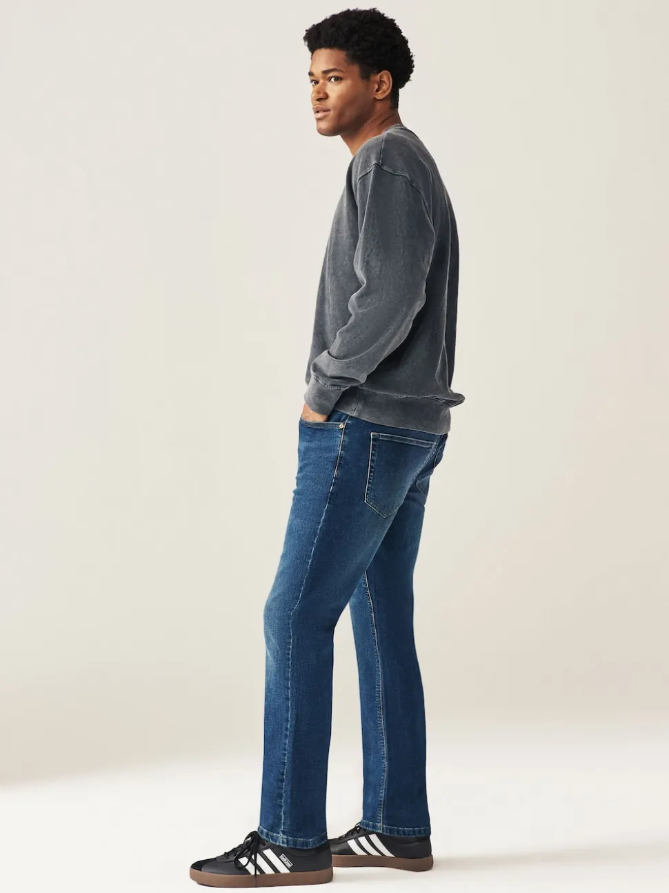Blue Mid Single Slim Fit Classic Stretch Jeans