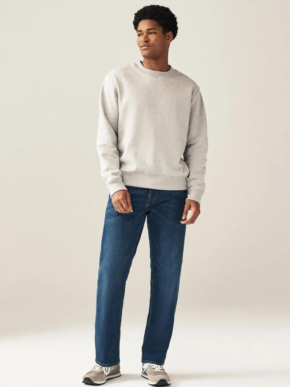 Blue Mid Single Straight Fit Classic Stretch Jeans