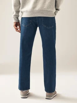 Blue Mid Single Straight Fit Classic Stretch Jeans