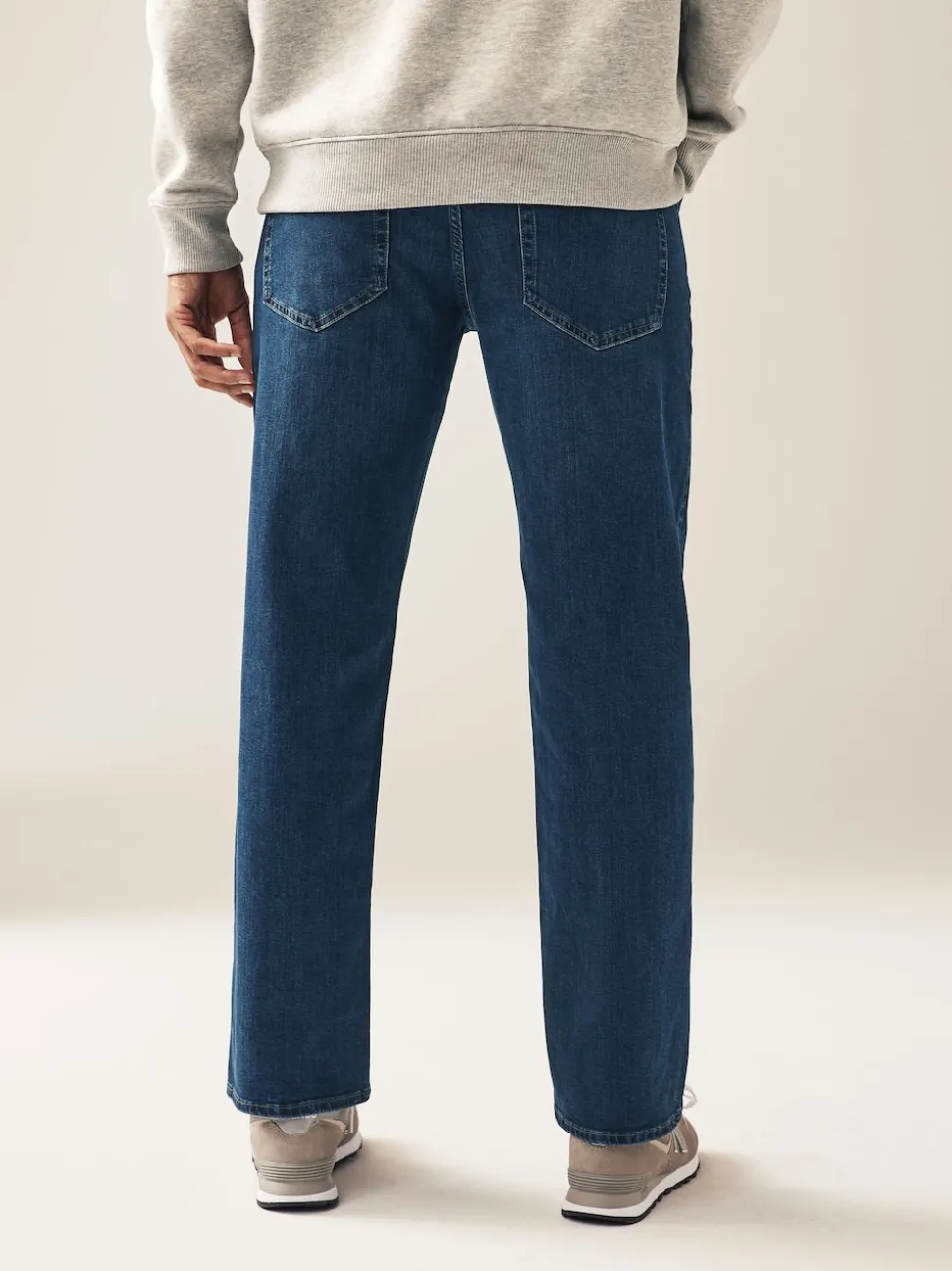 Blue Mid Single Straight Fit Classic Stretch Jeans