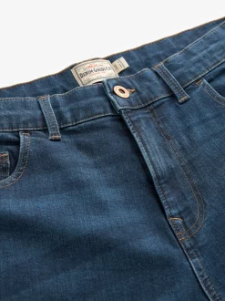 Blue Mid Single Straight Fit Classic Stretch Jeans