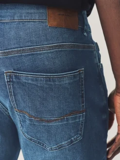 Blue Mid Slim Fit Authentic Stretch Denim Jeans