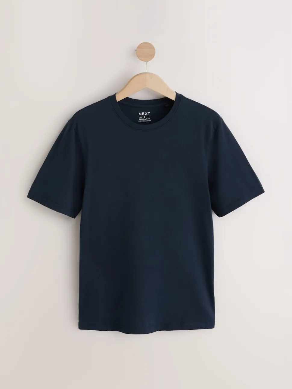 Blue Navy Regular Fit Essential Crew Neck Cotton T-Shirt