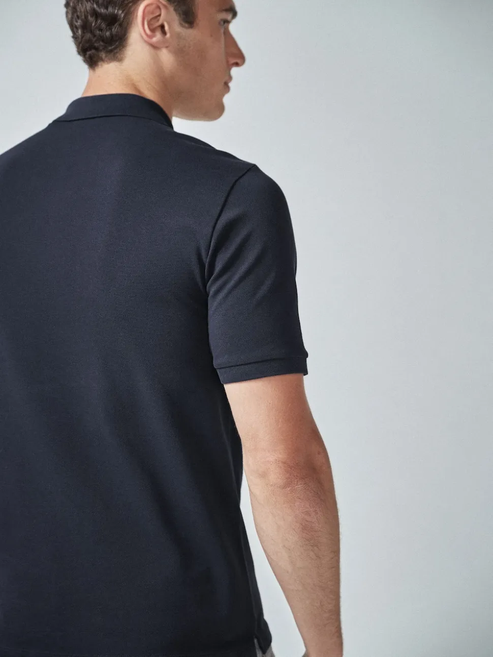 Blue Navy Regular Fit Short Sleeve Pique Polo Shirt