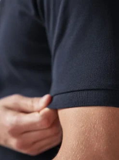 Blue Navy Regular Fit Short Sleeve Pique Polo Shirt