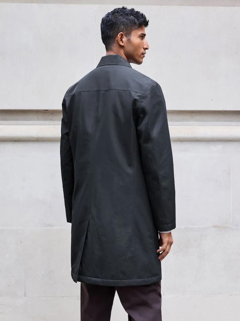 Blue Navy Shower Resistant Padded Trench Coat