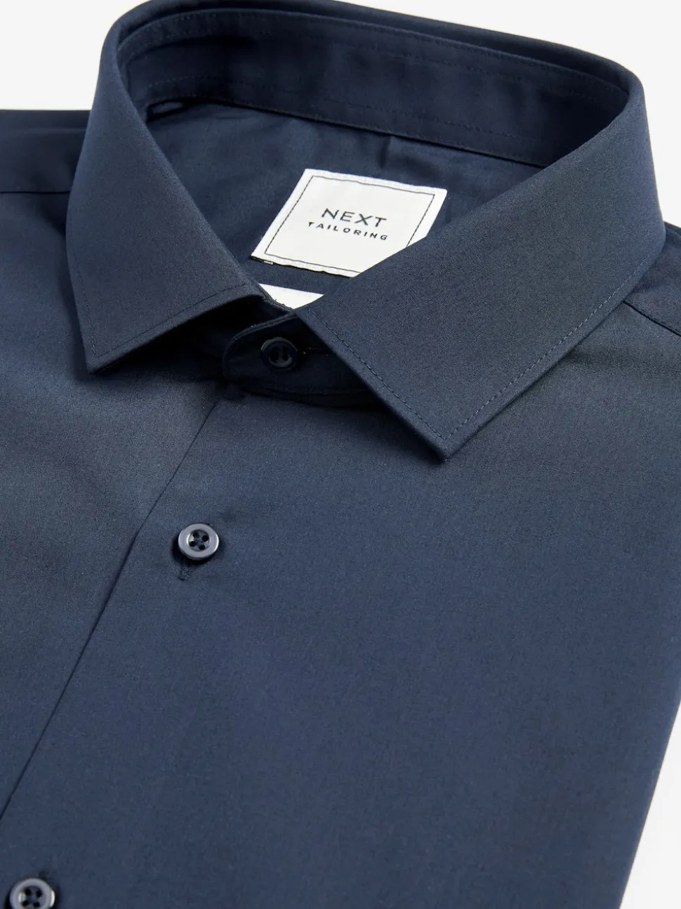Blue Navy Slim Fit Easy Care Single Cuff Smart Shirt