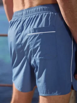 Blue Piped Swim Shorts
