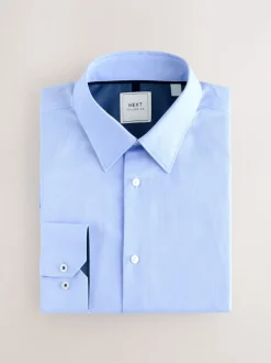 Blue Regular Fit Easy Care Single Cuff Smart Shirts 3 Pack