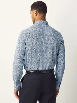 Blue Regular Fit Easy Care Single Cuff Smart Shirts 3 Pack