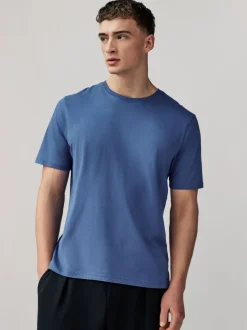 Blue Regular Fit Essential Crew Neck Cotton T-Shirt