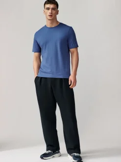 Blue Regular Fit Essential Crew Neck Cotton T-Shirt