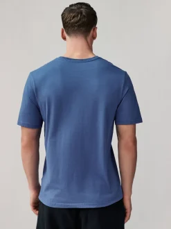 Blue Regular Fit Essential Crew Neck Cotton T-Shirt