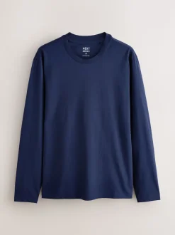 Blue Regular Fit Long Sleeve Crew Neck T-Shirt