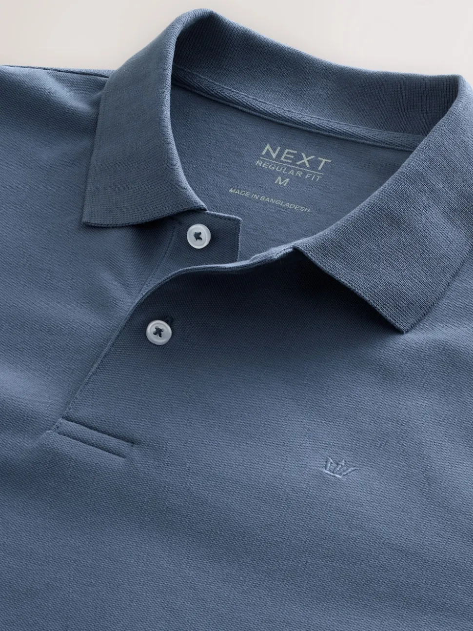 Blue Regular Fit Long Sleeve Pique Polo Shirt