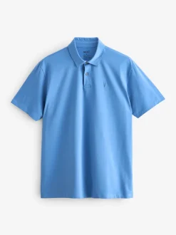 Blue Regular Fit Short Sleeve Jersey Polo Shirts 5 Pack